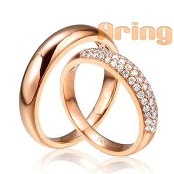 Wholesale solid 18K gold wedding rings 14k rose gold bands